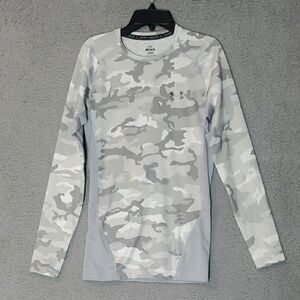Men Under Armour Gray Camo Long Sleeve Tee Size M